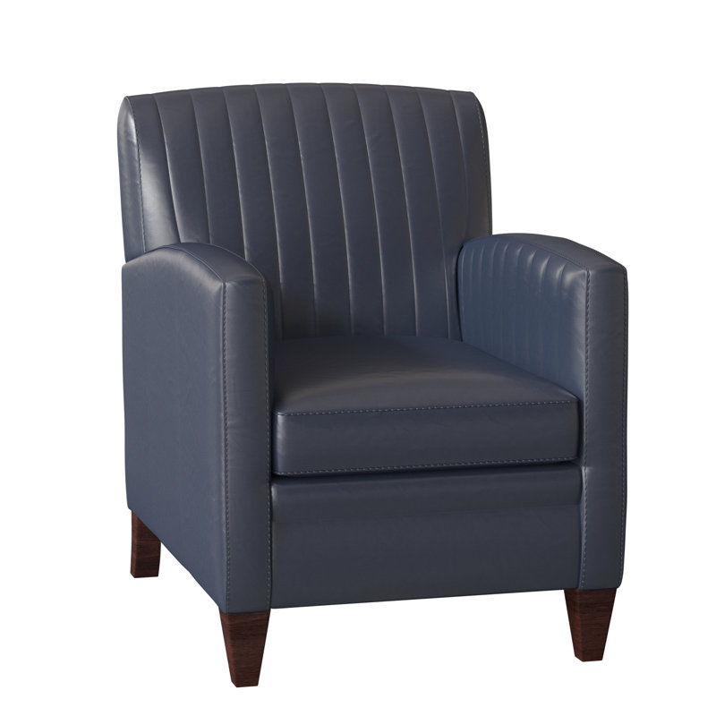 Barnabus Leather Club Chair, Outsider Raven Genuine Leather, Mahogany