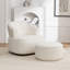 Chaise pivotante rembourrée en polyester avec repose-pieds-561283669