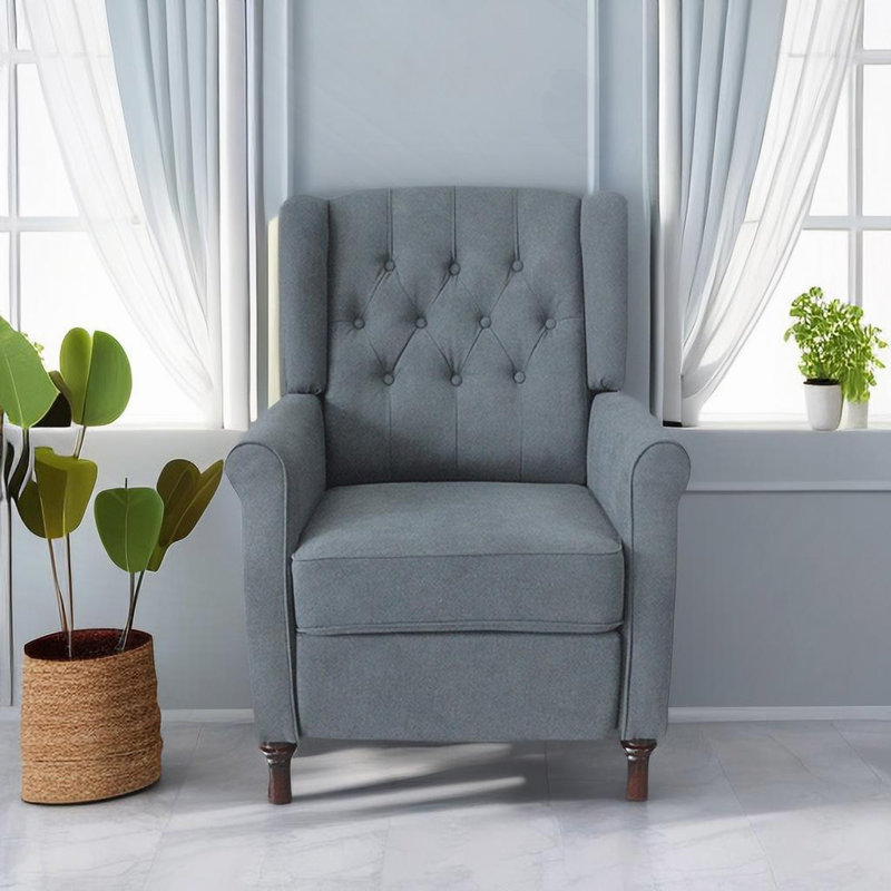 Fauteuil inclinable inclinable avec dossier réglable, Lin gris foncé