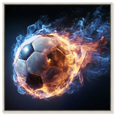 «Flame Soccer Ball Sports», reproduction d'art sur toile par 