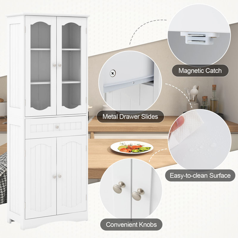 Freestanding Bathroom Cabinet, White