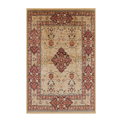 Tapis oriental ivoire / rouge