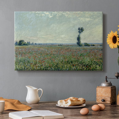 Champ de coquelicots dans un creux près de Giverny-Claude Monet-Toile tendue avec châssis-1885