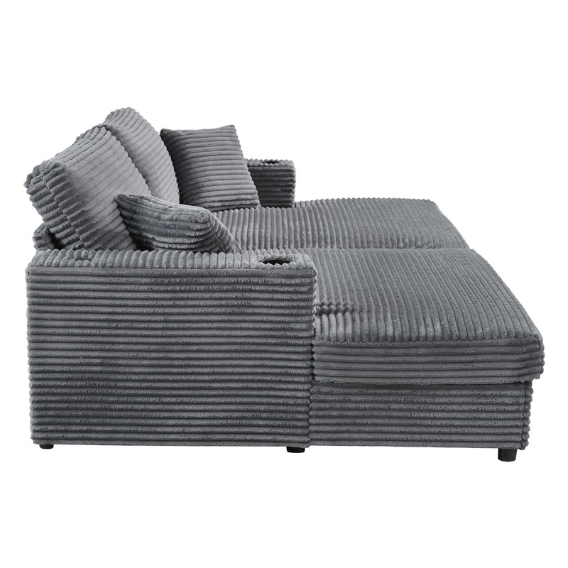 Canapé-lit 86,5 po, Gris foncé