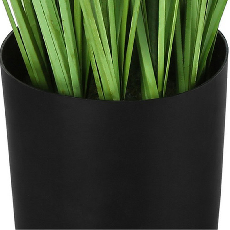 Tall Herbe plante artificielle en soie 47 pouces d'intérieur, feuilles vertes, noir