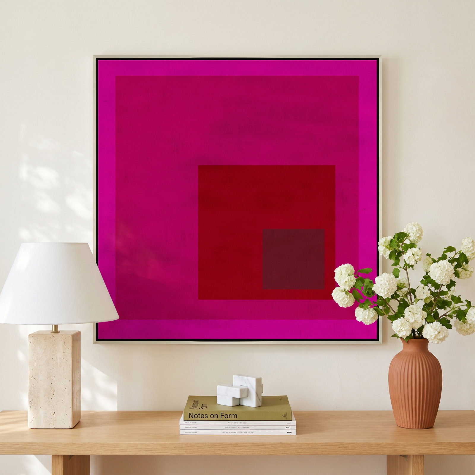 Albers Influence, 41.5" H x 41.5" W x 1.75" D, Light Gray, No Mat