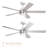Vantage 52in 5-Blade Smart Ceiling Fan 2700K-6000K CCT Tunable Range LED Light Kit in Brushed Nickel Hardware with Reversible Weathered Wood or Titanium Blades Works With iOS or Android App-126659218