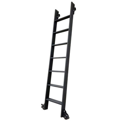 7 - Step Aluminum Lightweight Folding Straight Ladder with One-piece Side Panel and Removable Kit
