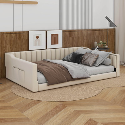 Upholstery Daybed And Side Storage Pocket