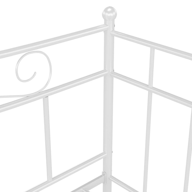 vidaXL Sofa Bed Frame Powder-coated metal Single, White