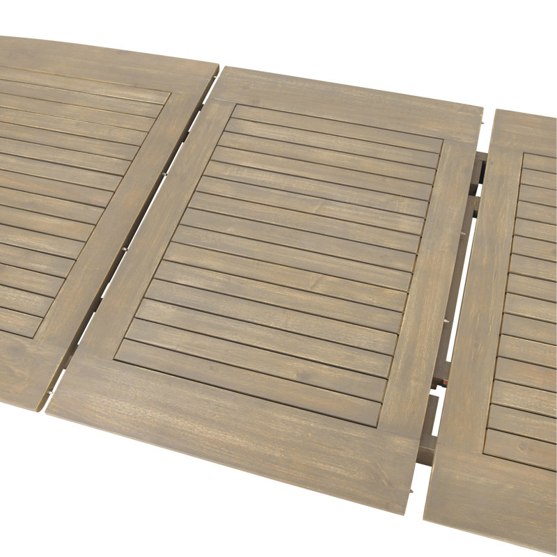 Table d'extérieur en bois, finition grise, extensible - Table polyvalente pour espaces de vie