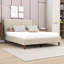 Lit plateforme tapissier en bois avec tête de lit-1490618747