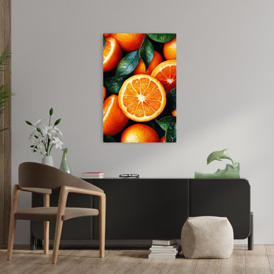 «Vibrant Citrus Oranges Organic Vibrant Abstract Fruit Summer», art mural