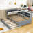 Wood Platform Bed with Twin Trundle, Storage Shelves and Headboard-719385646-719385636