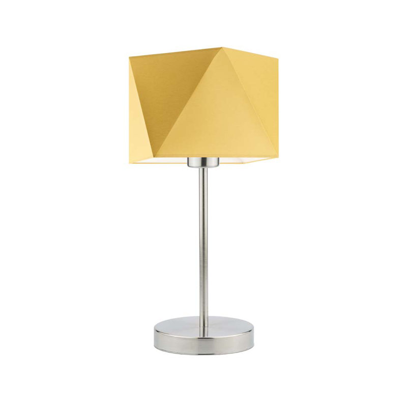 Denzal Metal Table Lamp, Mustard, Brushed Steel