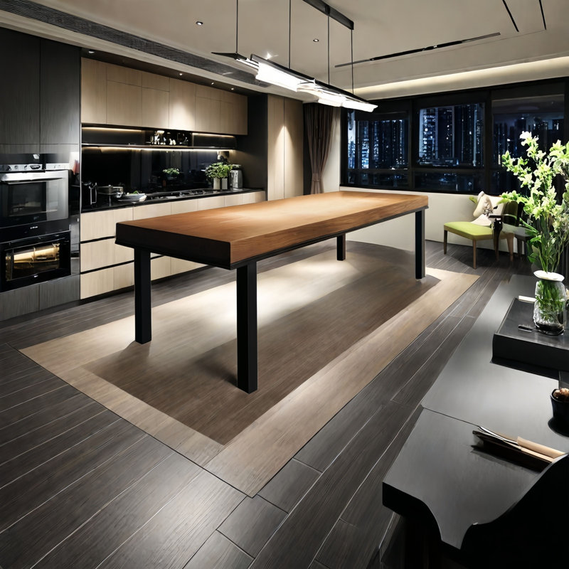 Industrial Style Heavy Solid Wood Dining Table, 29.50"H x 70.90"L x 31.50"W