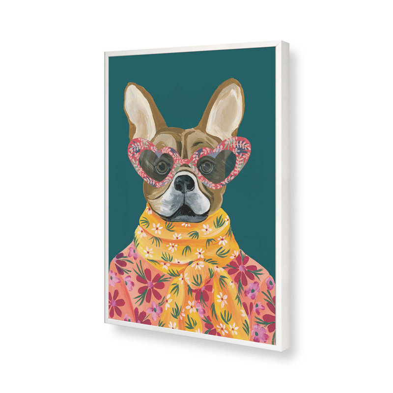 «Fabulous Frenchie» par Yvette St. Amant, reproduction d'art sur toile, H 48 po x l 36 po, Blanc
