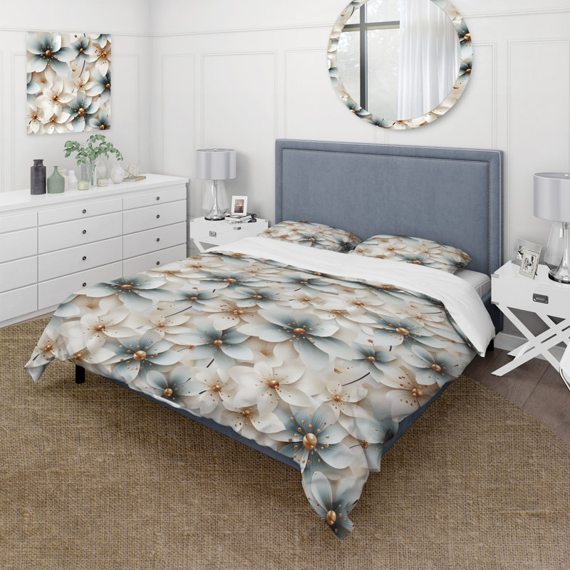 Ensemble de housse de couette Ivory Coastal Harmony, Housse de couette pour très grand lit et 2 très