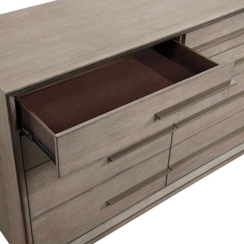 Commode 8 tiroirs Prescott, Taupe