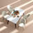 Hozel 5-Piece 63" Rectangular Dining Table Set with Upholstered Chairs and Metal Frame-661209051-661209050