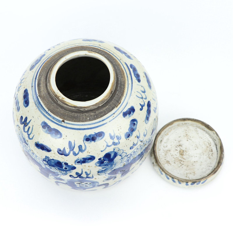 Ming Handmade Ginger Jar, 10" H x 10" W x 10" D