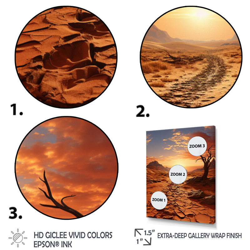 Avalea " African Desert Wanderlust ", 20" H x 12" W x 1" D, Gold Picture Frame