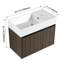 Meuble-lavabo flottant 30 po avec lavabo et portes à fermeture douce, contreplaqué à rayures brun argenté