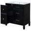 Meuble-lavabo de 30 po avec lavabo en céramique, tiroir escamotable pour la plomberie, armoire en bois aggloméré peint avec pieds en bois massif-2074141243