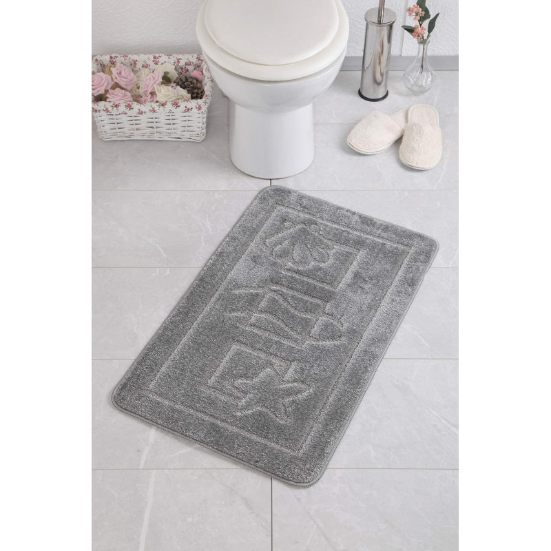 Tapis de bain Salome, H 0,4 po x l 20 po x L 31 po, Platin