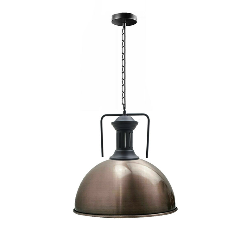 Cumberbatch 1 - Light Black Dome Pendant, Satin Nickel
