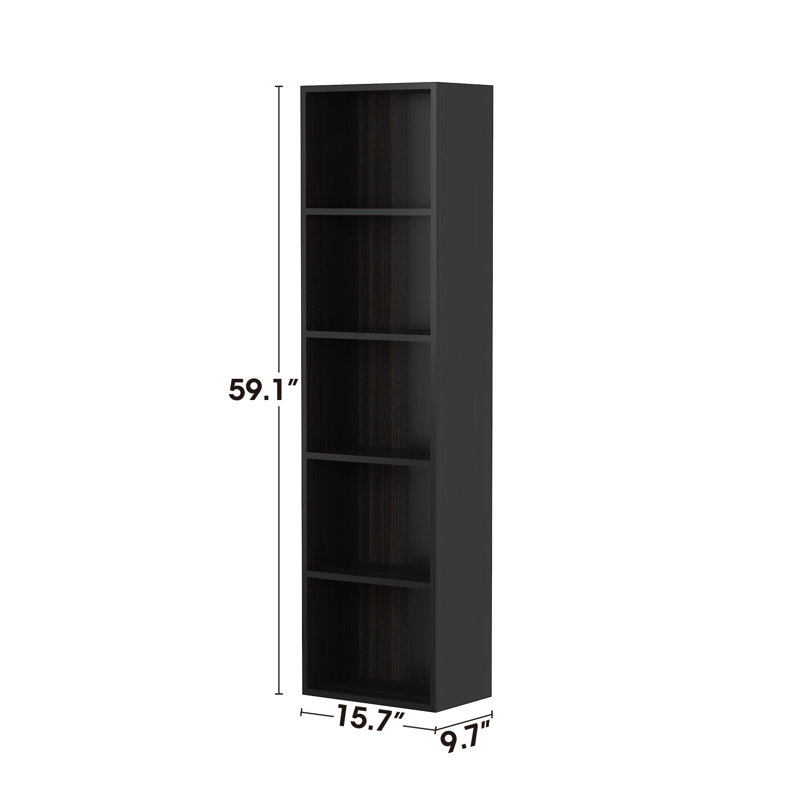 Bibliothèque Ebern Designs, étagère de rangement réglable à 4 niveaux HOFB002, (5 Shelves) 59.1" H x 15.7" W x 9.7" D