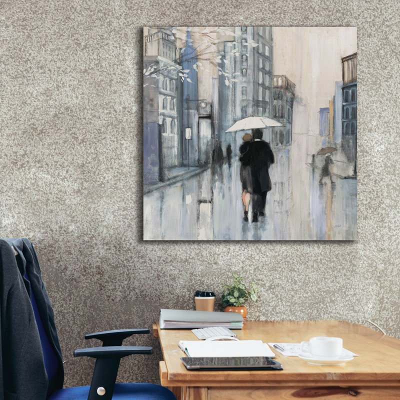 «Spring Rain New York Neutral C» par Julia Purinton, art mural sur toile, H 37 po x l 37 po x P 1,5 po