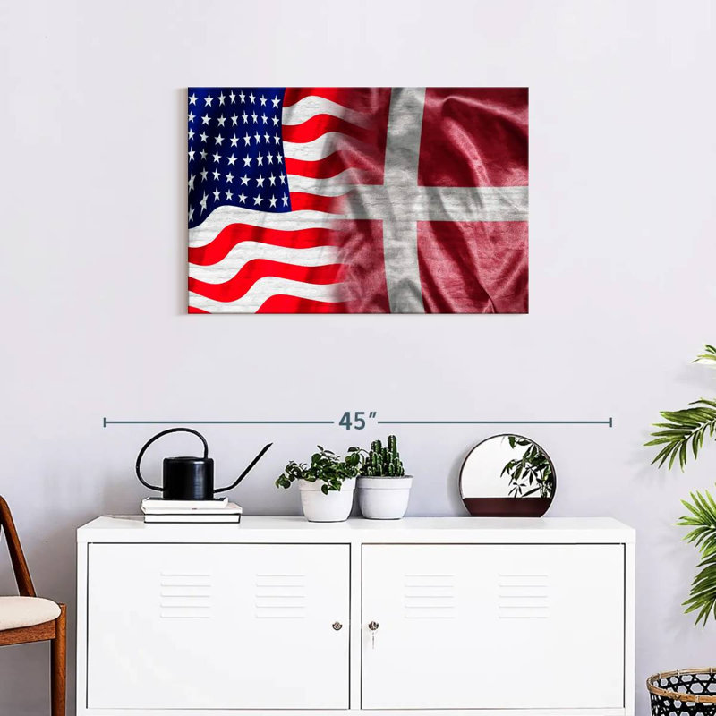 Borges USA And Denmark Flags, 20" H x 30" W