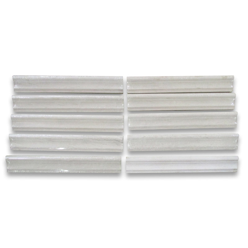 Moleanos 2" x 12" Marble Grid Mosaic Wall & Floor Tile