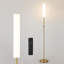 Modern LED Floor Lamp With Remote And Touch Control, Standing Lamp With White Cylinder Shade-1907609486