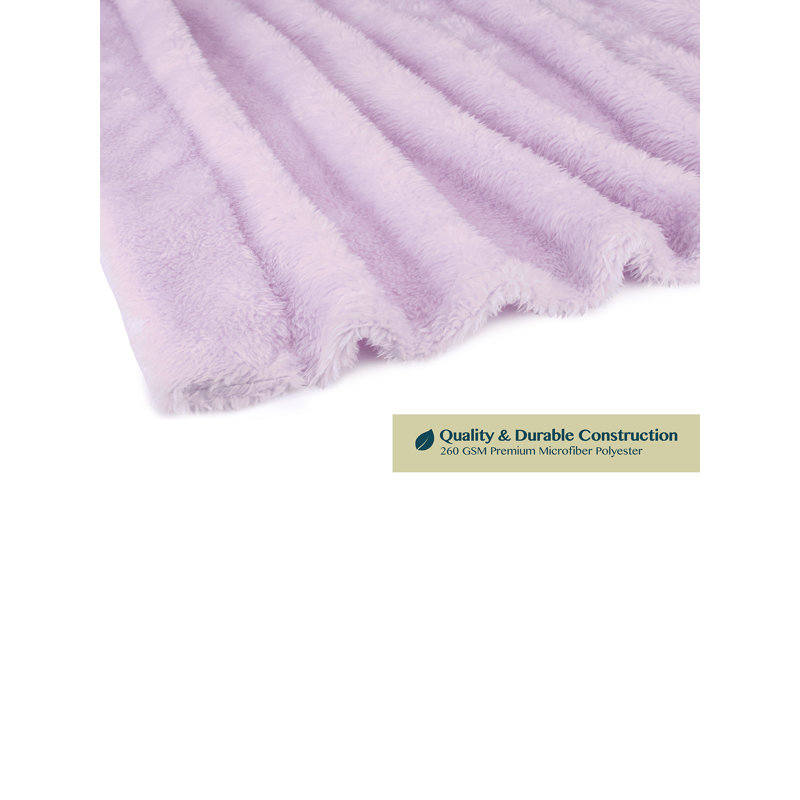 Lavender Plush Fleece Mid-Calf Bathrobe with Pockets