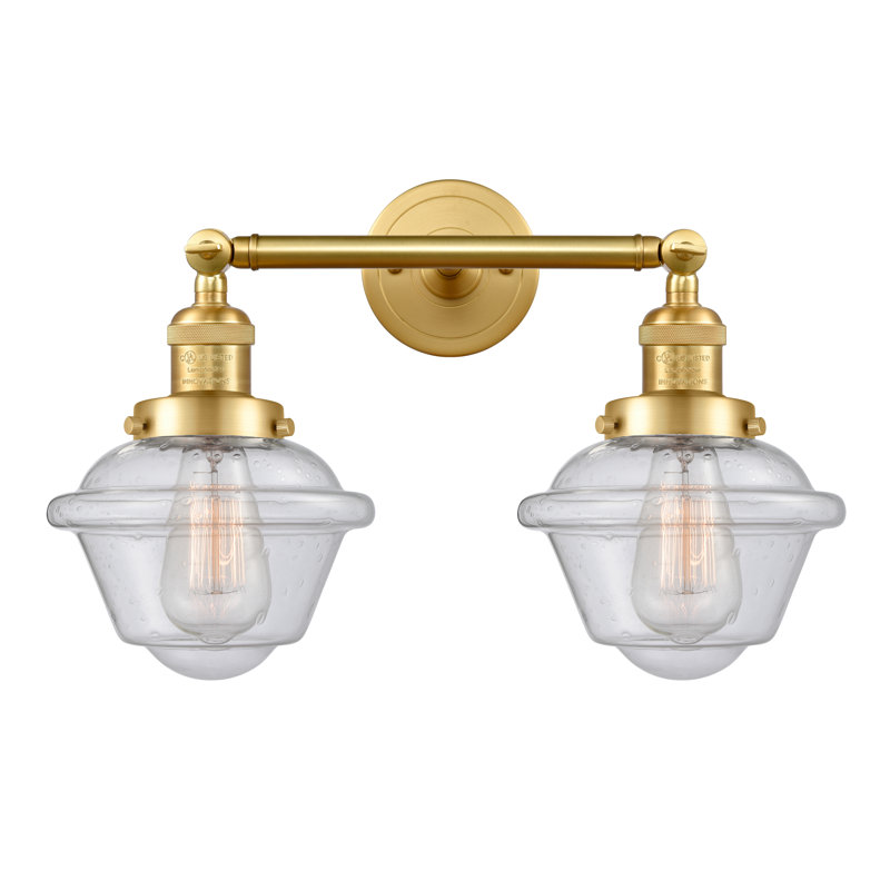 Gebhart 2 - Light Dimmable Vanity Light, 6 Watt Vinage LED Bulb, Seedy, Satin Gold