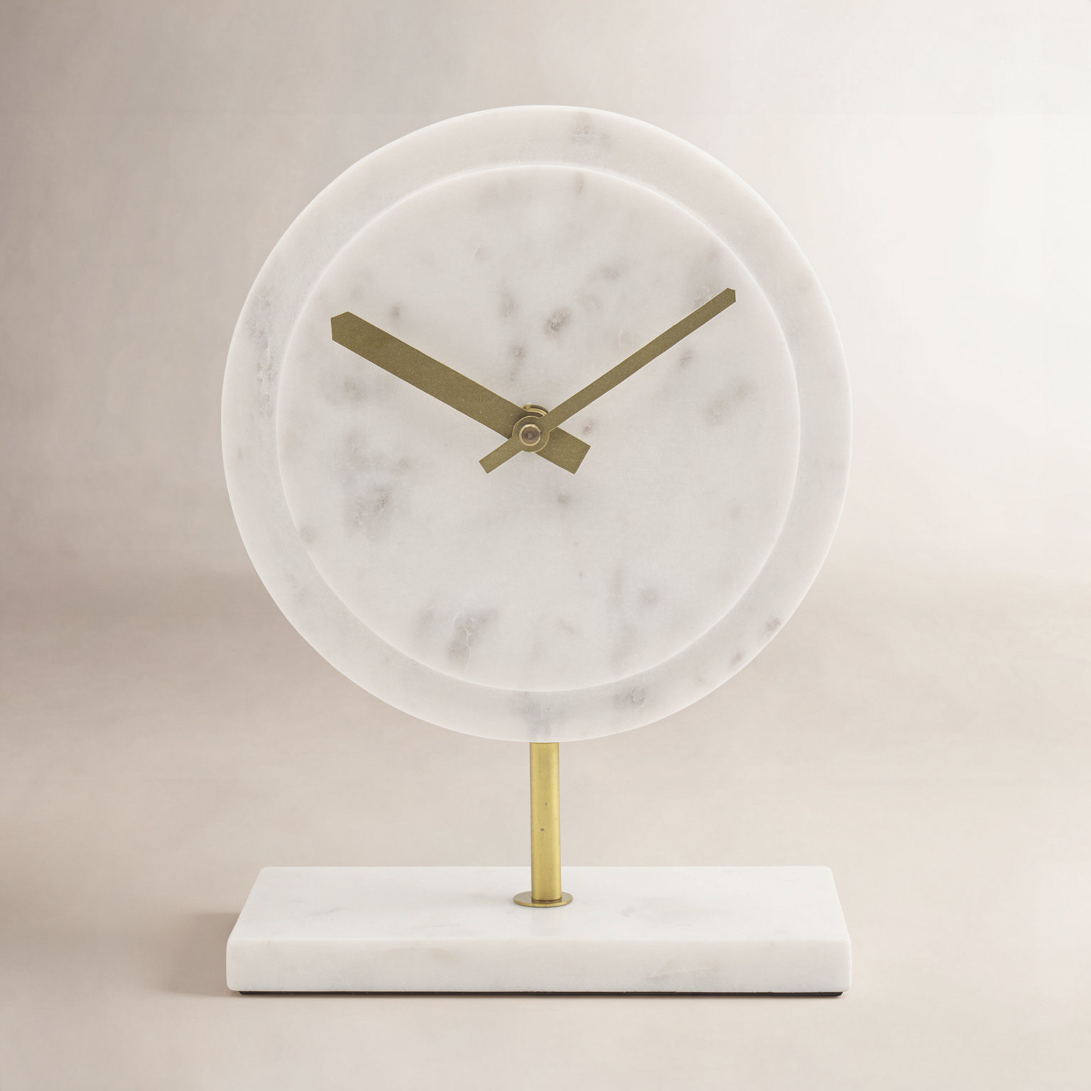 Dorris Tabletop Clock, Natural Marble