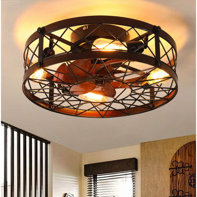 Ventilateur de plafond encastré avec télécommande réversible 6 vitesses Farmhouse