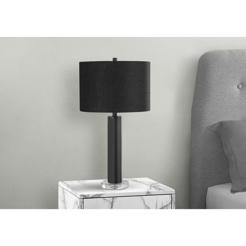 Lighting, 28 po, lampe de table, abat-jour, contemporain, Noir, Noir