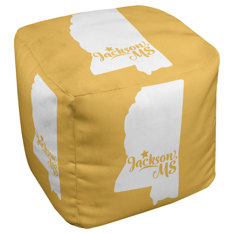 Upholstered Ottoman, Yellow