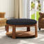 Grande table basse ronde avec repose-pieds et tablette en bois-611419953