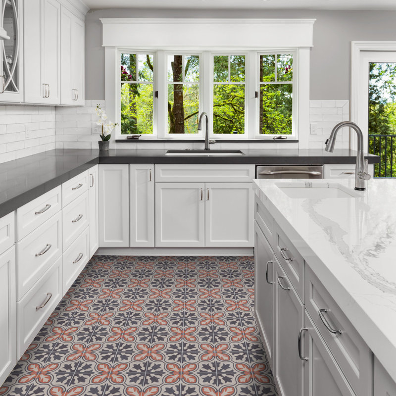 Lisbon 8" x 8" Cement Patterned Wall & Floor Tile