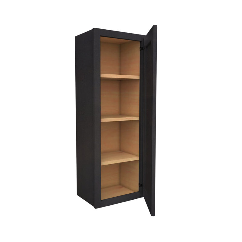 Armoire murale à une porte avec trois tablettes, Gris foncé, 21"