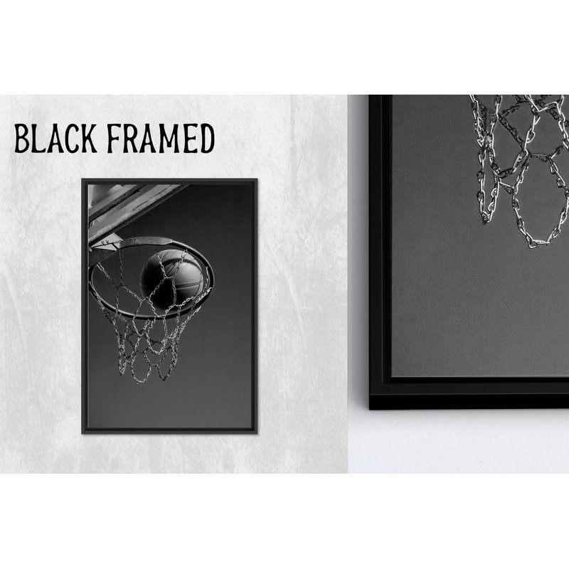 Motivation de basketball, impression sur toile: Inspiring Sports Decor, 1P BlackFramedCanves, 259 cm H x 160 cm l