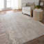 Tapis taupe / argent à motif abstrait en polyester tissé à la machine-1957112756