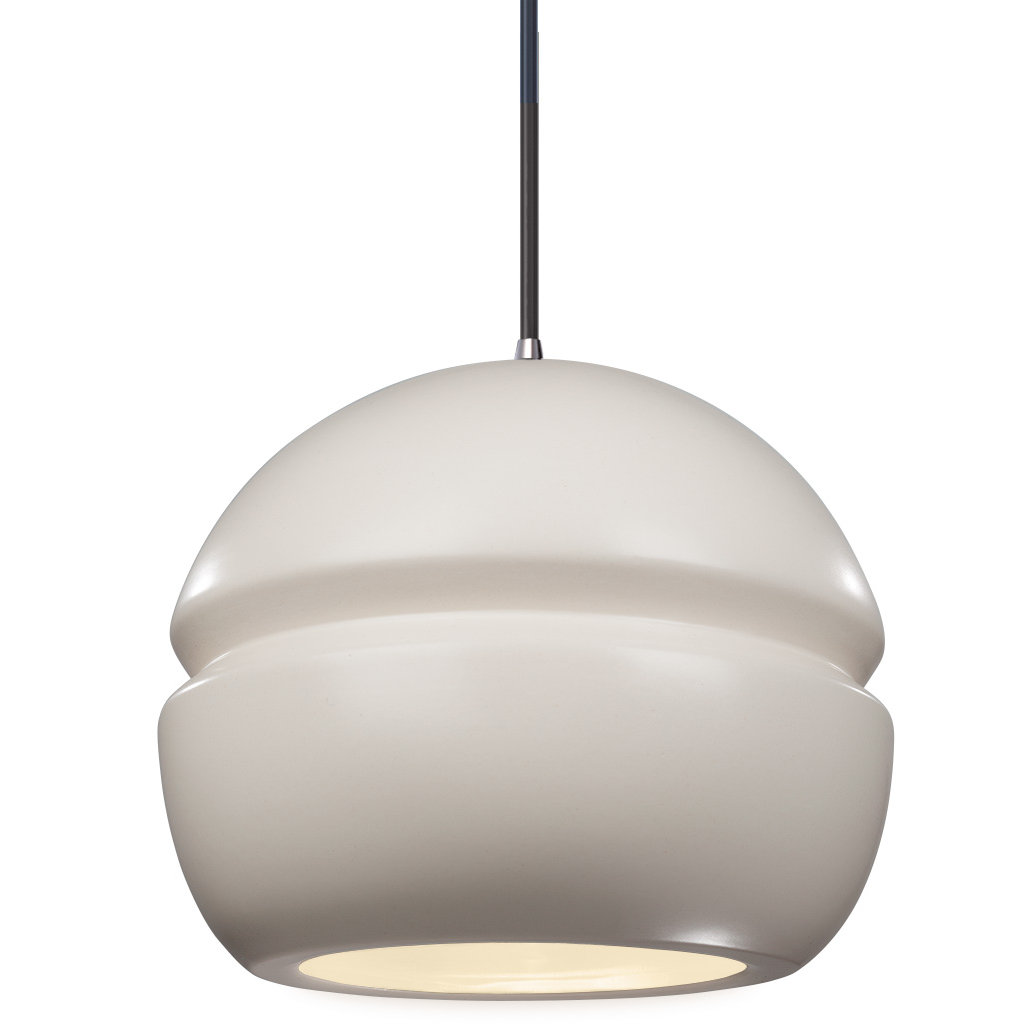 Logan Dimmable Globe Single Light Pendant, Polished Chrome, Matte White