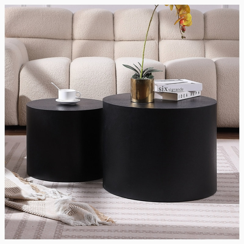 Nesting Tables, Black, 15" H x 18.89" W x 18.89" D