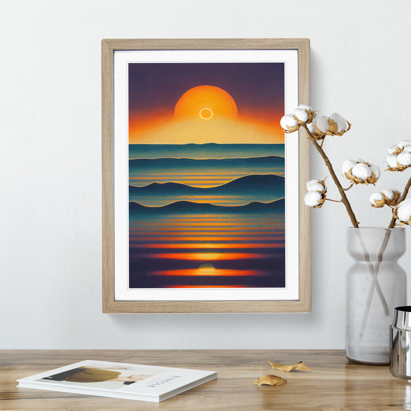 Outstanding Sunset View Abstract, Oak, 46cm H x 34cm W x 2cm D