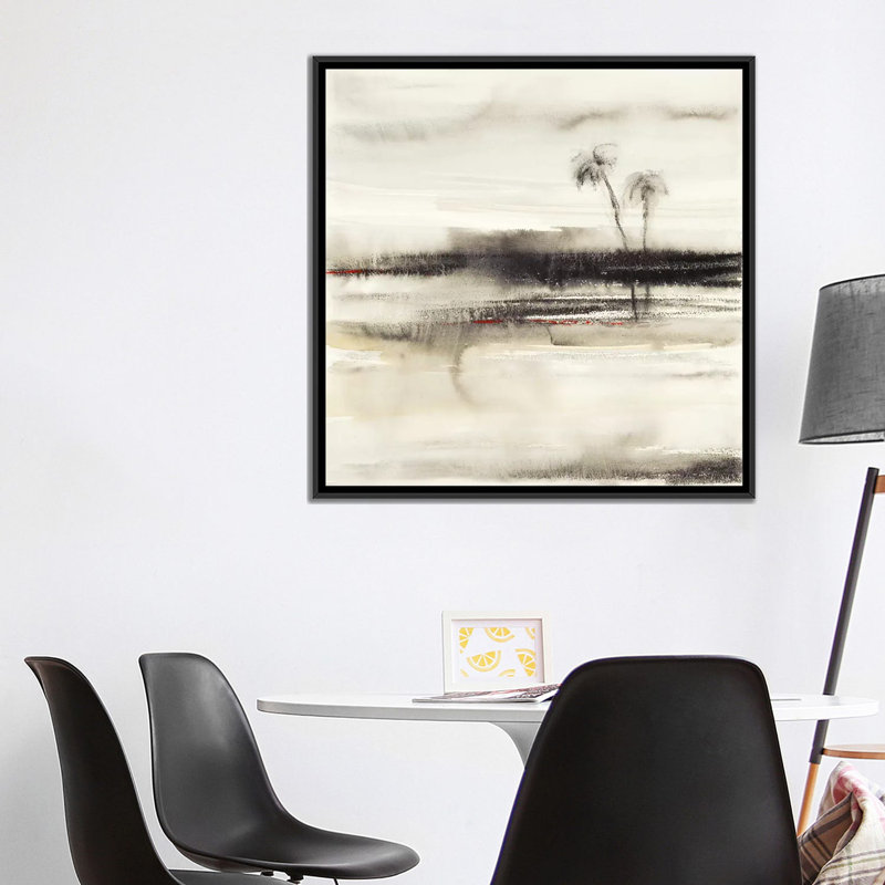 «Solstice III», reproduction sur toile, H 18 po x l 18 po x P 1,5 po, Toile avec cadre noir, Pas de tapis